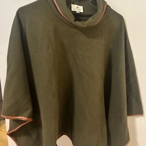 Tuckernuck Green and Brown Cape with Funnel Neck